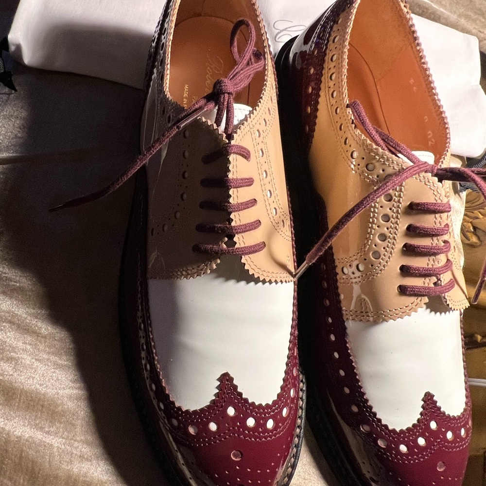 Size 36 Robert Clergerie -282600prune/Blanc/Tany DBL Verniprune item#3345548 - Picture 5 of 11